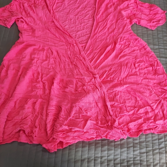 Crinkle Gauze Torrid  2X Cardigan Kimono / Swim Cover Up PINK Barbiecore - Picture 7 of 10